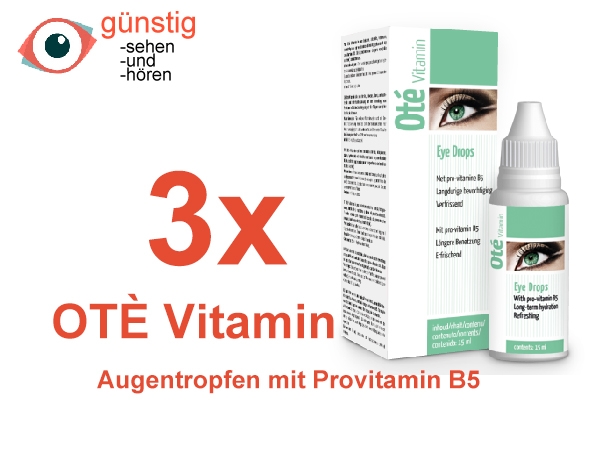 3 x 15 ml Ote´ Vitamin Benetzungslösung / Augentropfen mit Provitamin B5